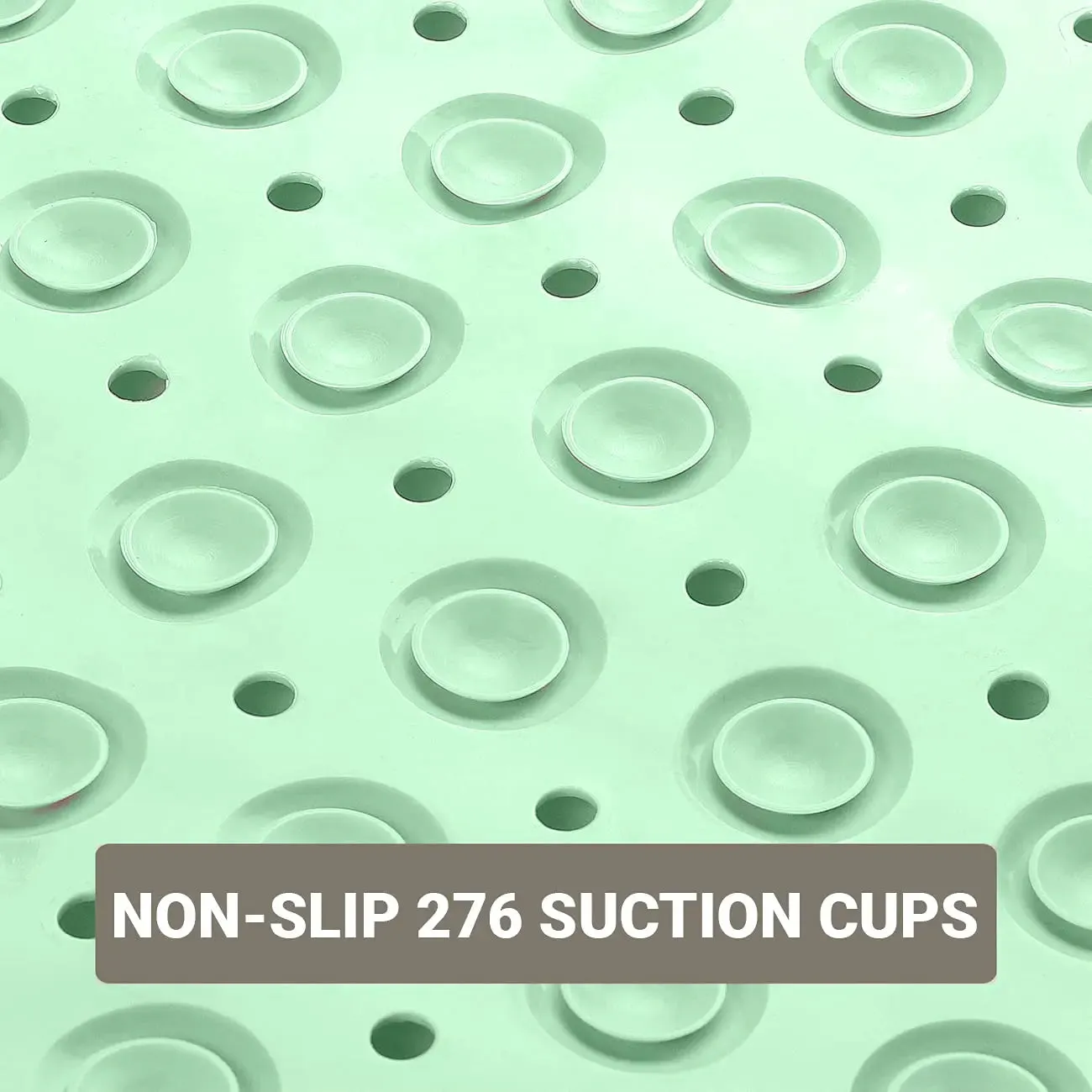 EXPERIA ANTI-SLIP BATH MAT WITH SUCTION CUP - 88x58 CM-GREEN (SOFT PEBBLE)