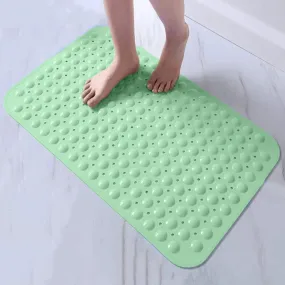 EXPERIA ANTI-SLIP BATH MAT WITH SUCTION CUP - 88x58 CM-GREEN (SOFT PEBBLE)