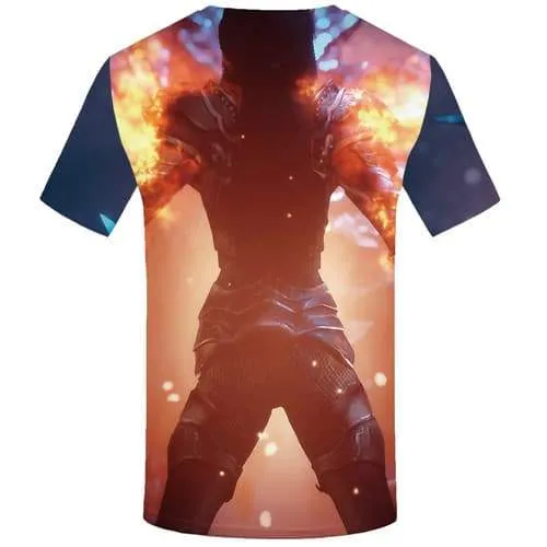 Flame T shirts Men Armor Shirt Print Metal T-shirts Graphic Military Tshirt Printed Gothic Tshirts Novelty Short Sleeve