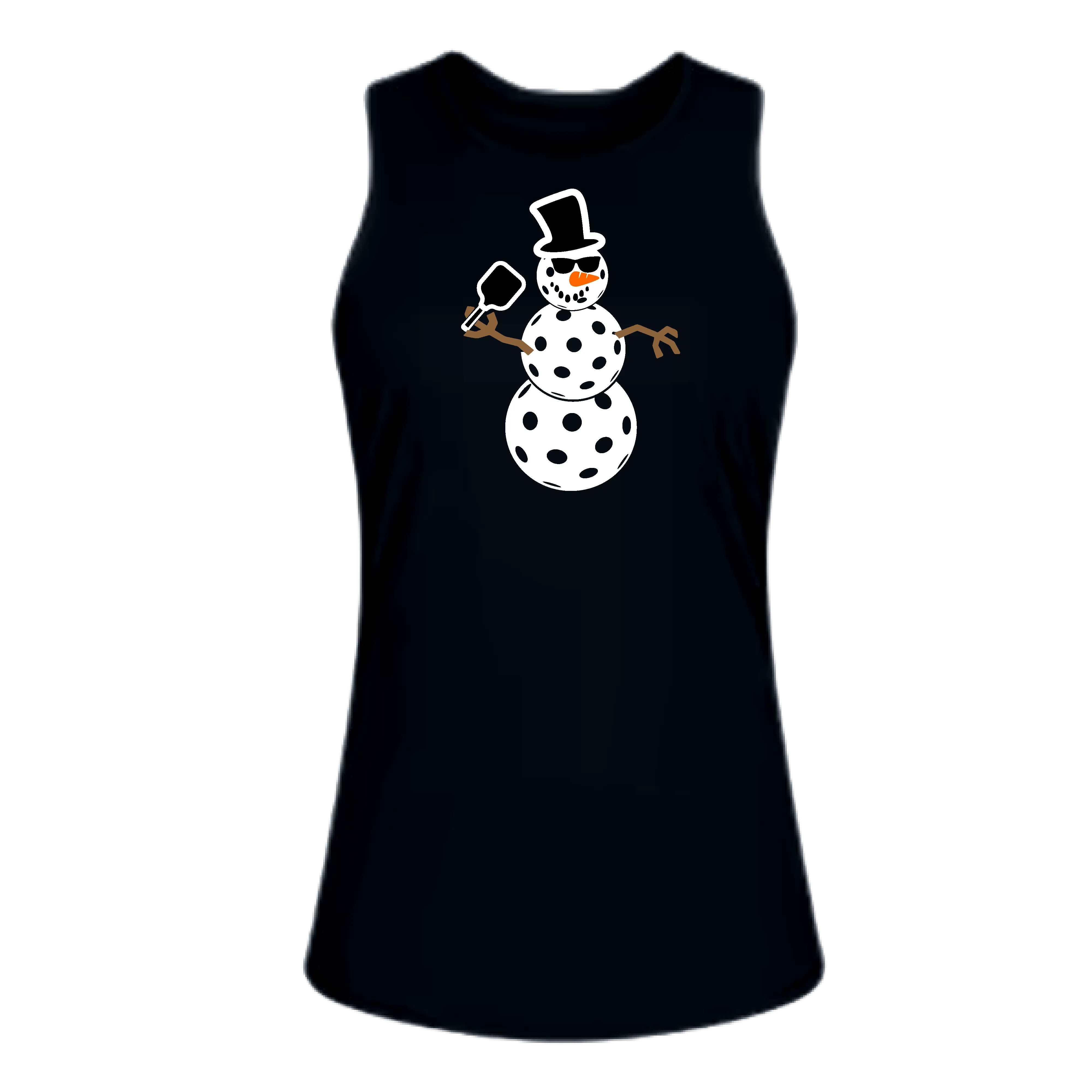 Frosty The Dinking Snowman | Women's Split Back or Tied Back Pickleball Tank | 80/20 Nylon Spandex Mix