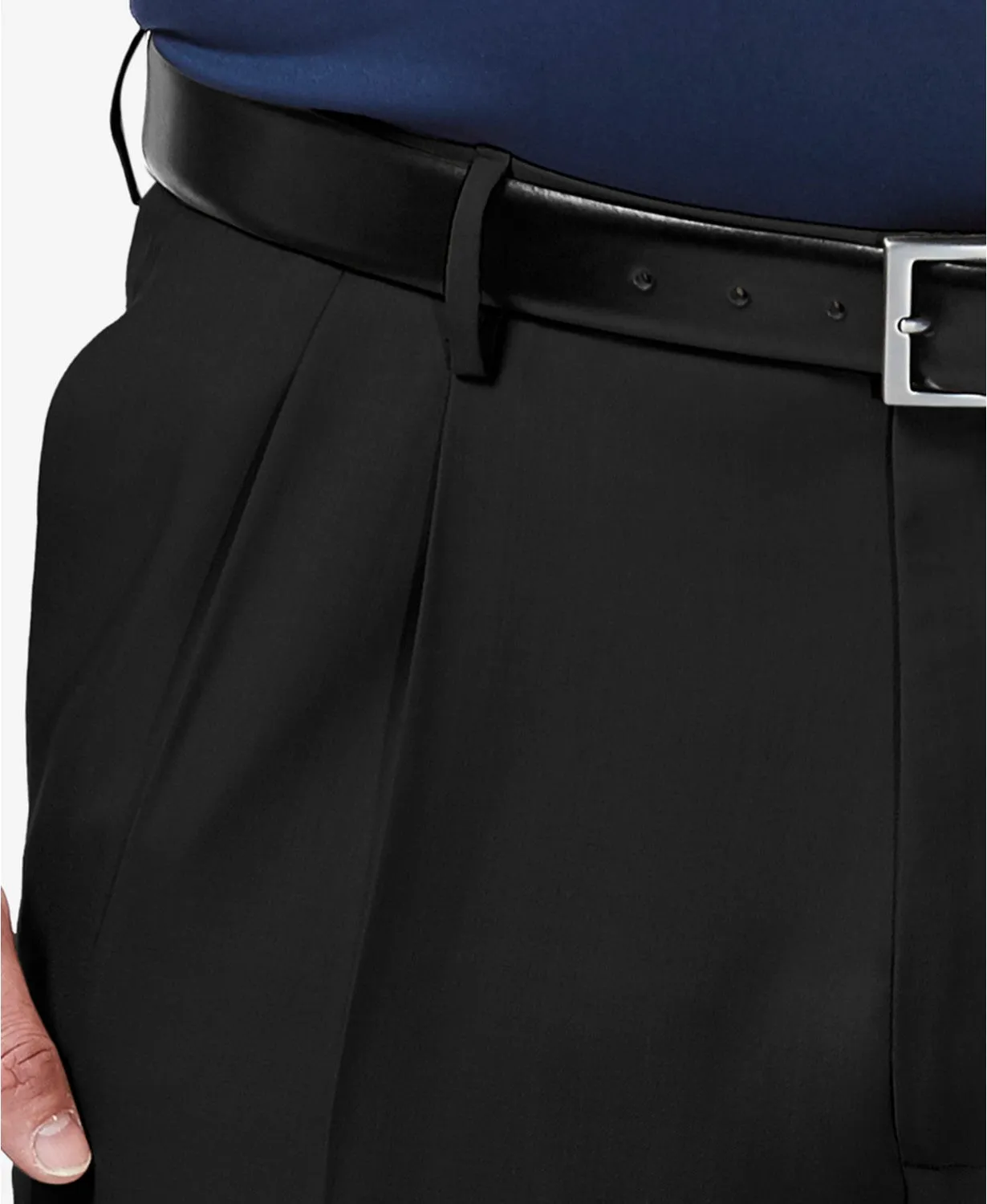 Haggar Mens Classic fit Dress Pants 52 / 30 Black Solid
