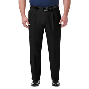 Haggar Mens Classic fit Dress Pants 52 / 30 Black Solid