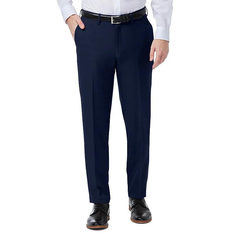 Haggar Mens Slim fit Dress Pants 34 / 32 Grey Solid