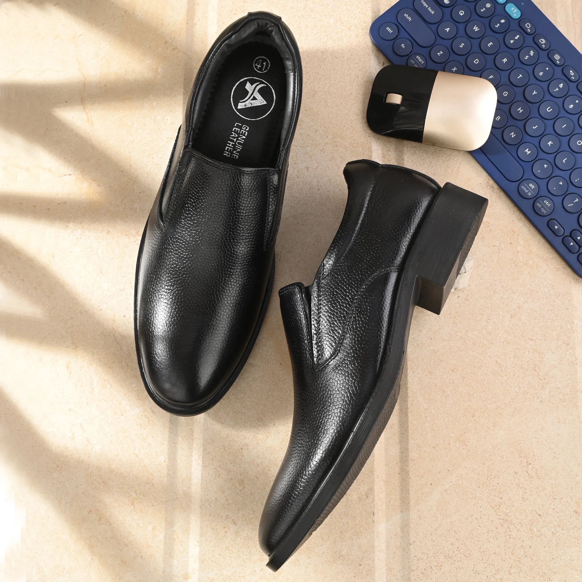 Honed Full Grain Leather Slip Ons
