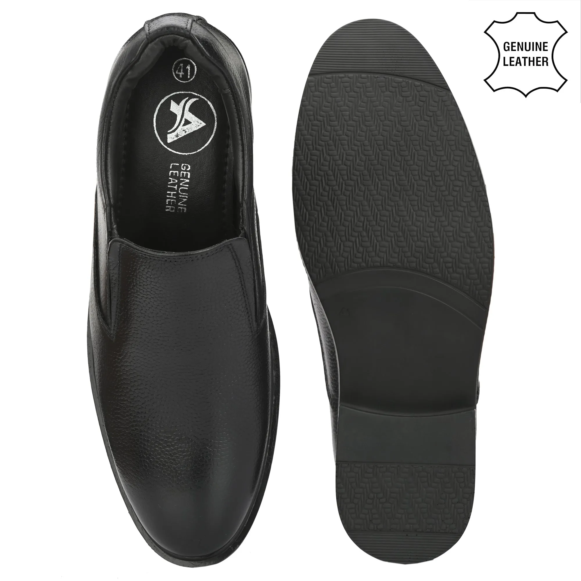 Honed Full Grain Leather Slip Ons