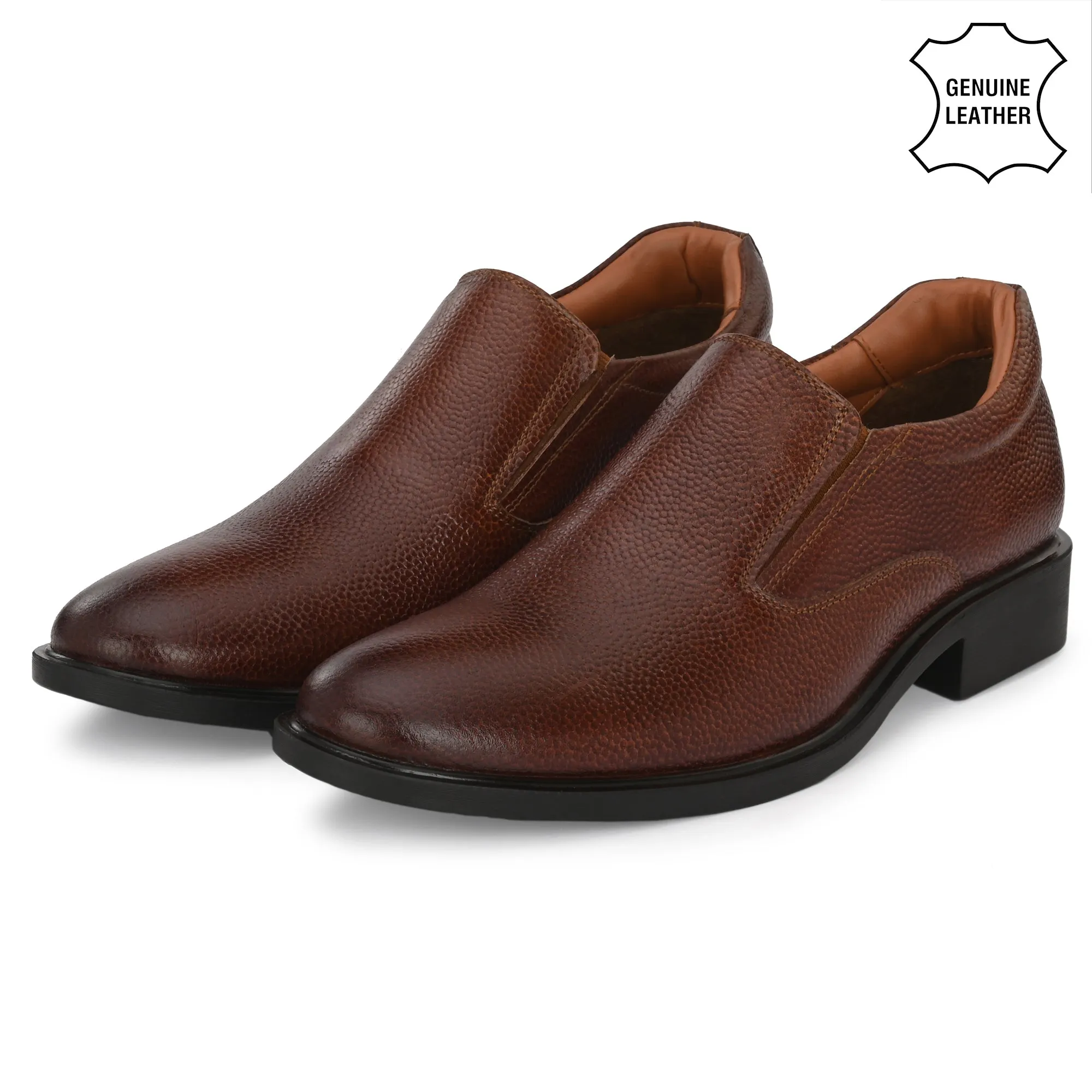 Honed Full Grain Leather Slip Ons