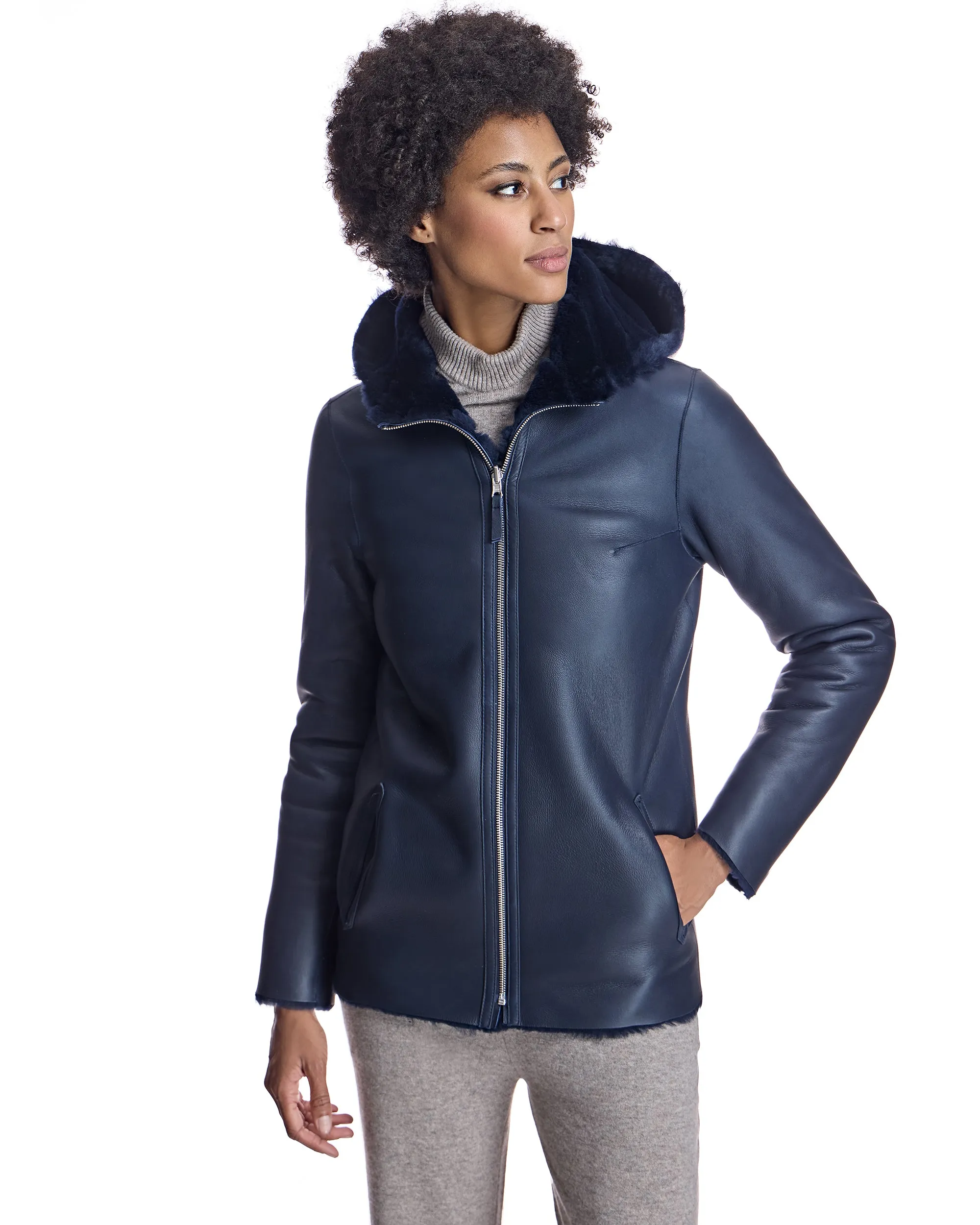 Hooded Shearling Jacket