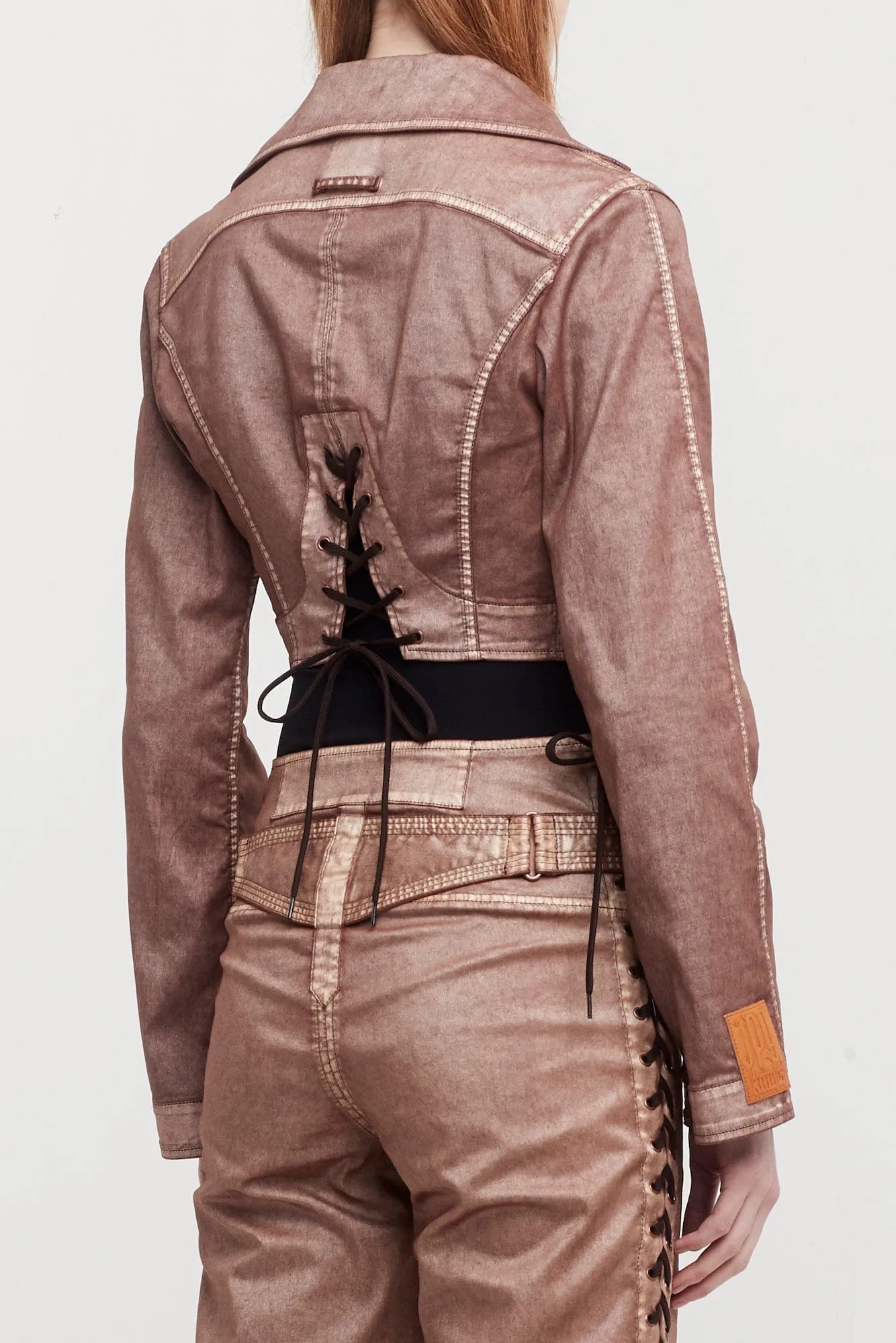 Jean Paul Gaultier X KNWLS Laced Jacket with Topstitched and Branded Patch Details