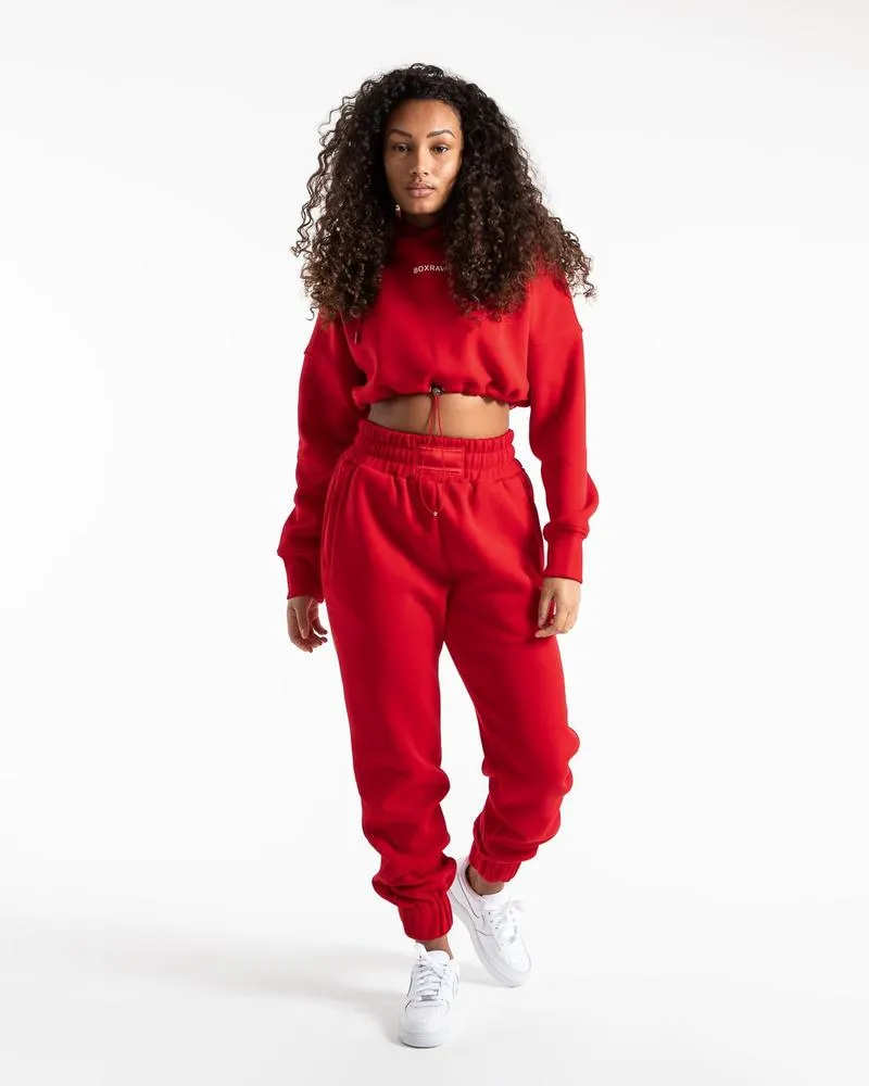 JOHNSON CROPPED HOODIE - RED