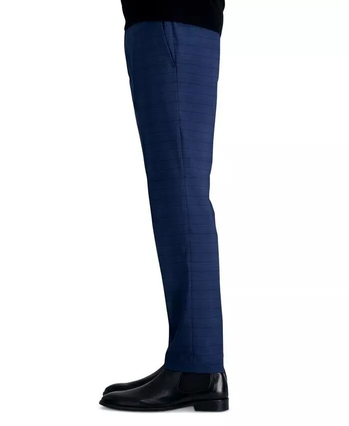 Kenneth Cole Reaction Mens Slim fit Dress Pants 33 / 32 Navy Blue Plaid