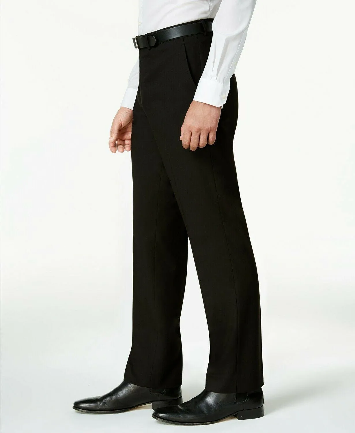 Kenneth Cole Reaction Mens Slim fit Dress Pants 36 / 32 Black Solid