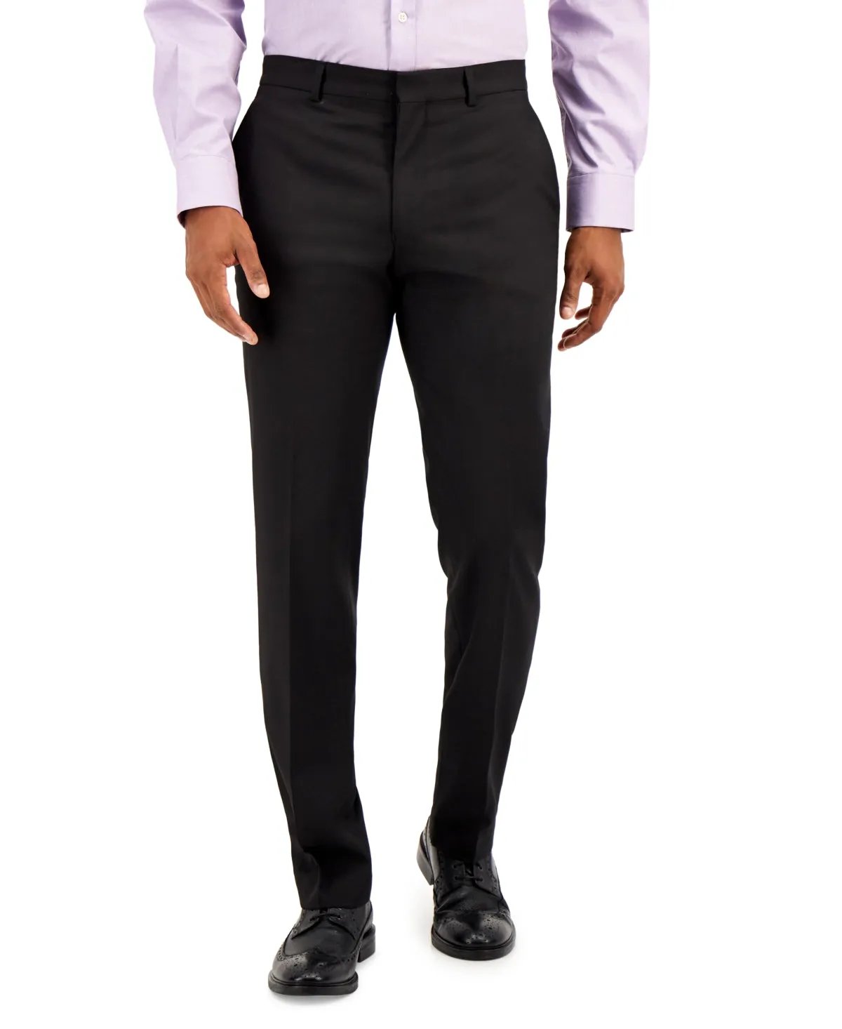 Kenneth Cole Reaction Mens Slim fit Dress Pants 36 / 32 Black Solid