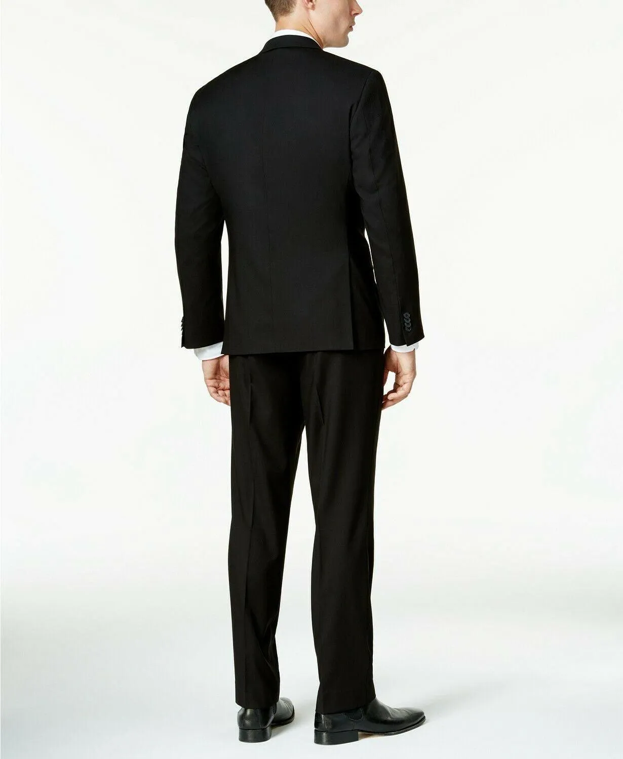 Kenneth Cole Reaction Mens Slim fit Dress Pants 36 / 32 Black Solid
