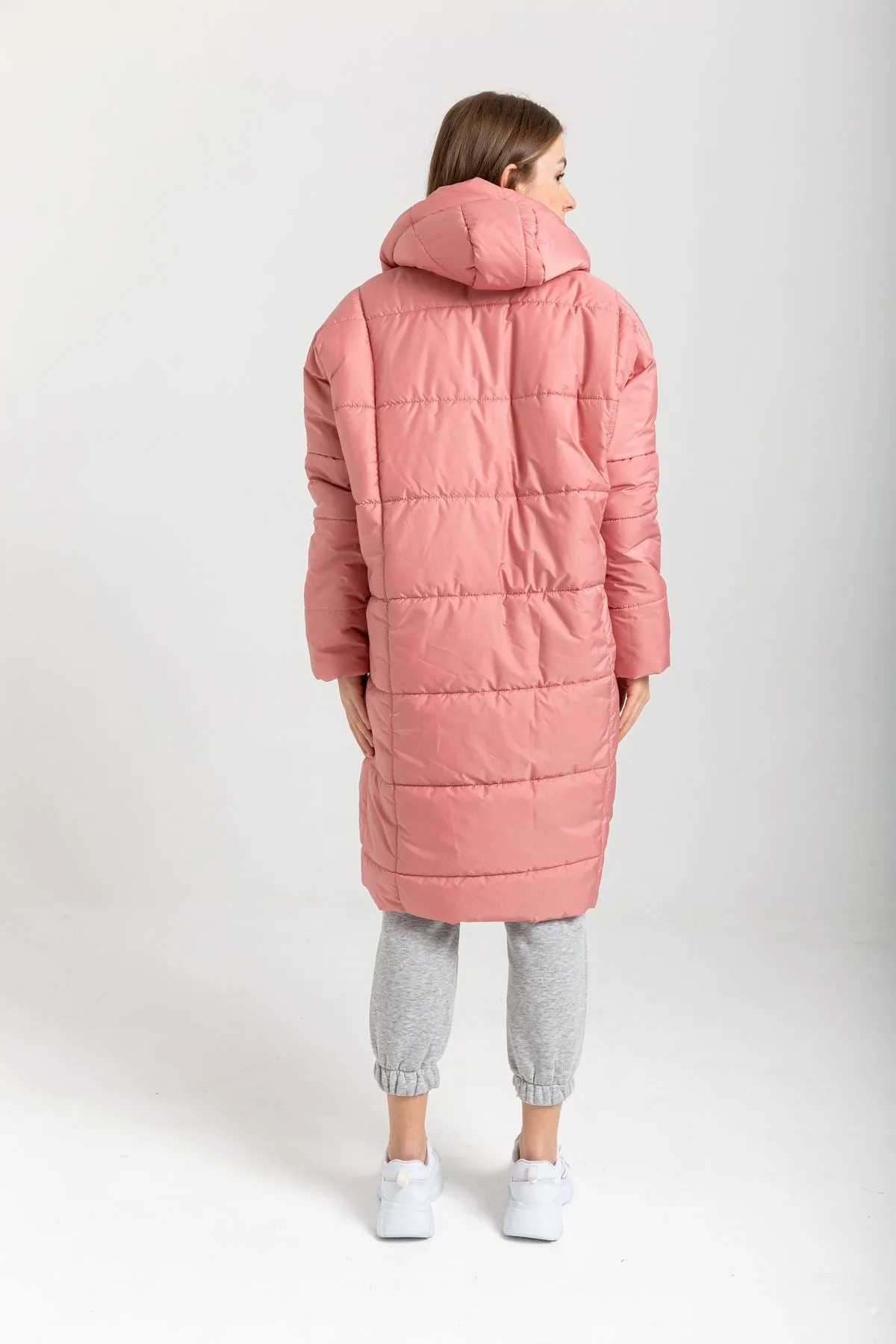 KKT Long Sleeve Oversize Women Coat - Rose  - Zográfos