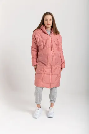 KKT Long Sleeve Oversize Women Coat - Rose  - Zográfos