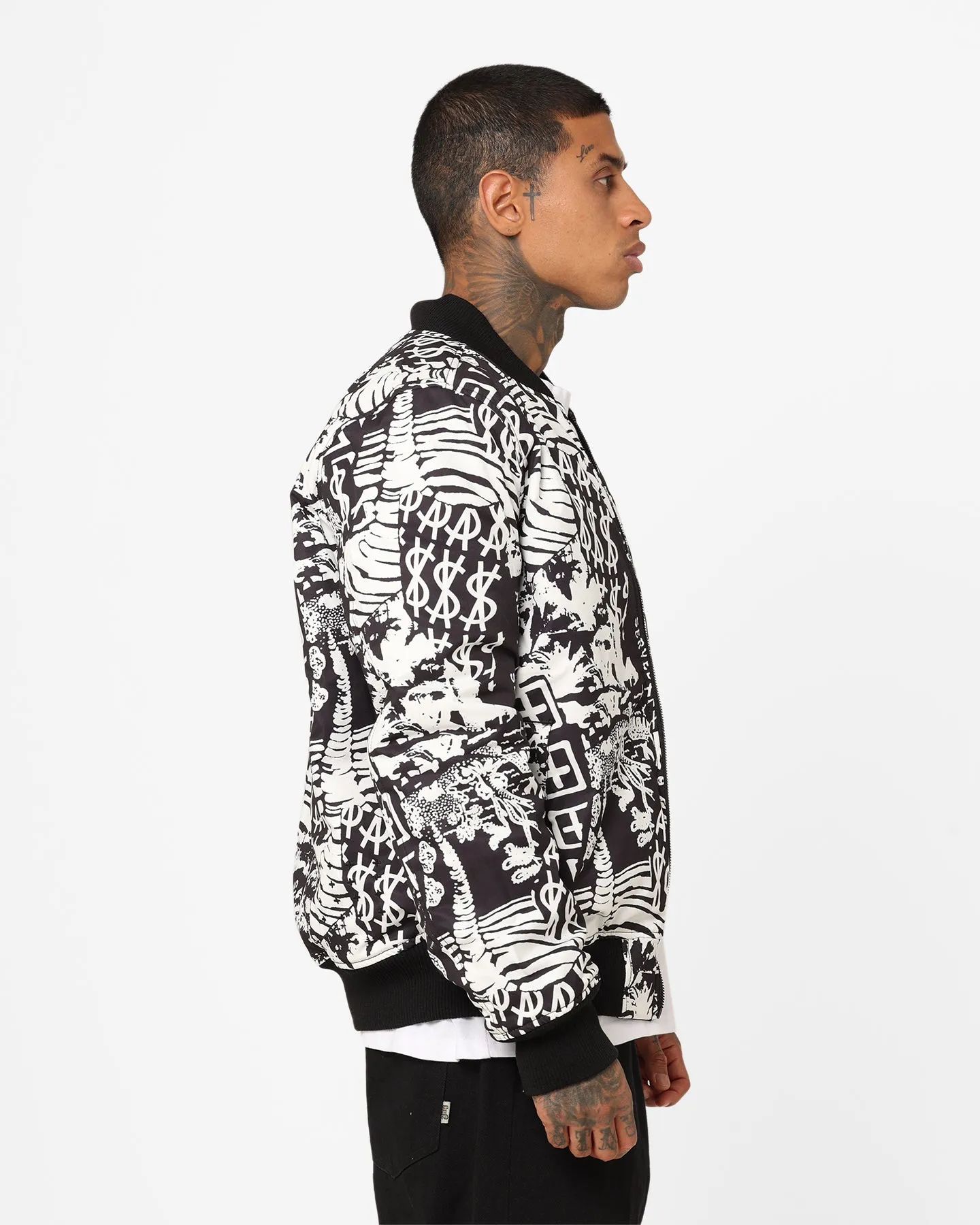 Ksubi Autograph Bomber Jacket Black/White