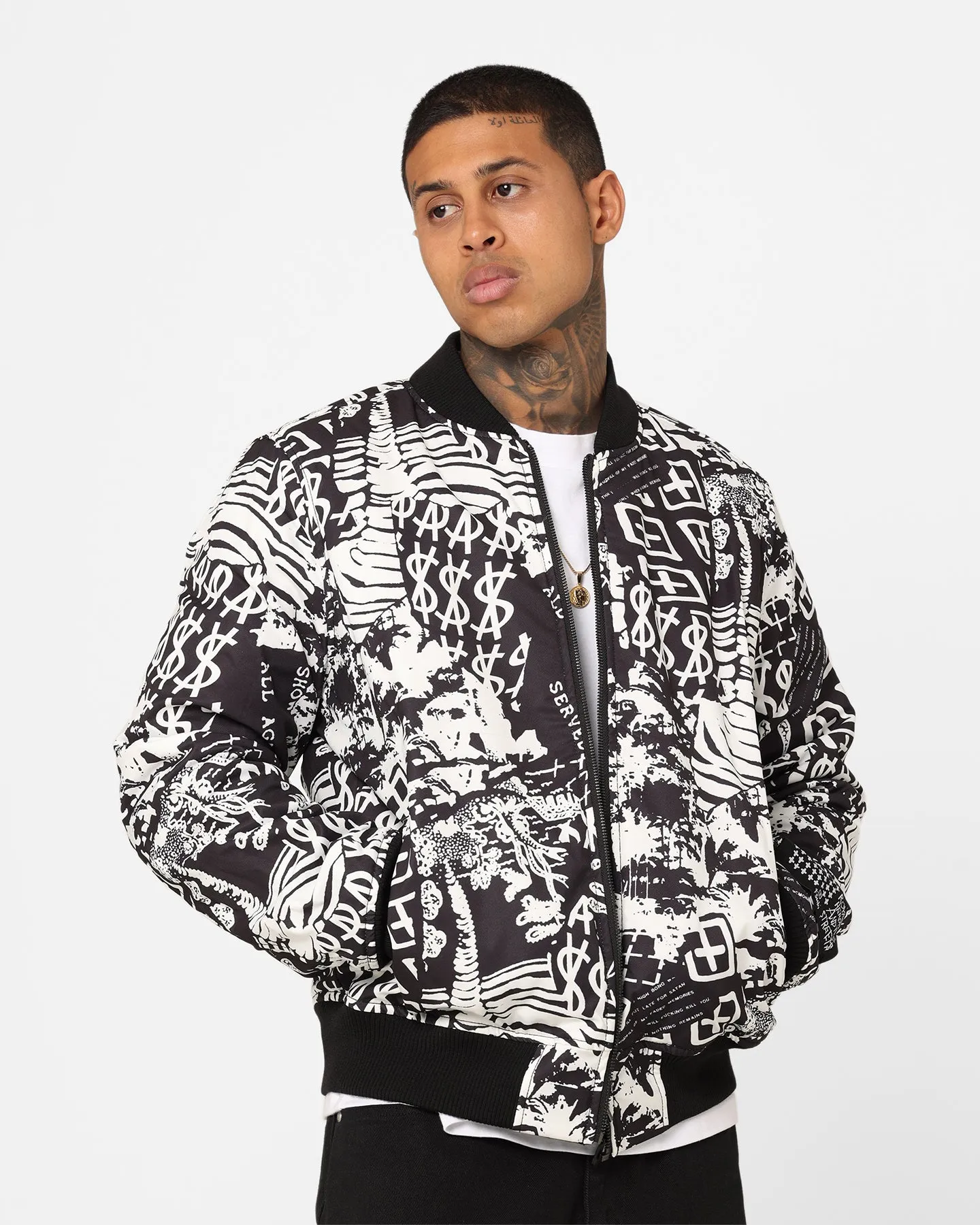 Ksubi Autograph Bomber Jacket Black/White
