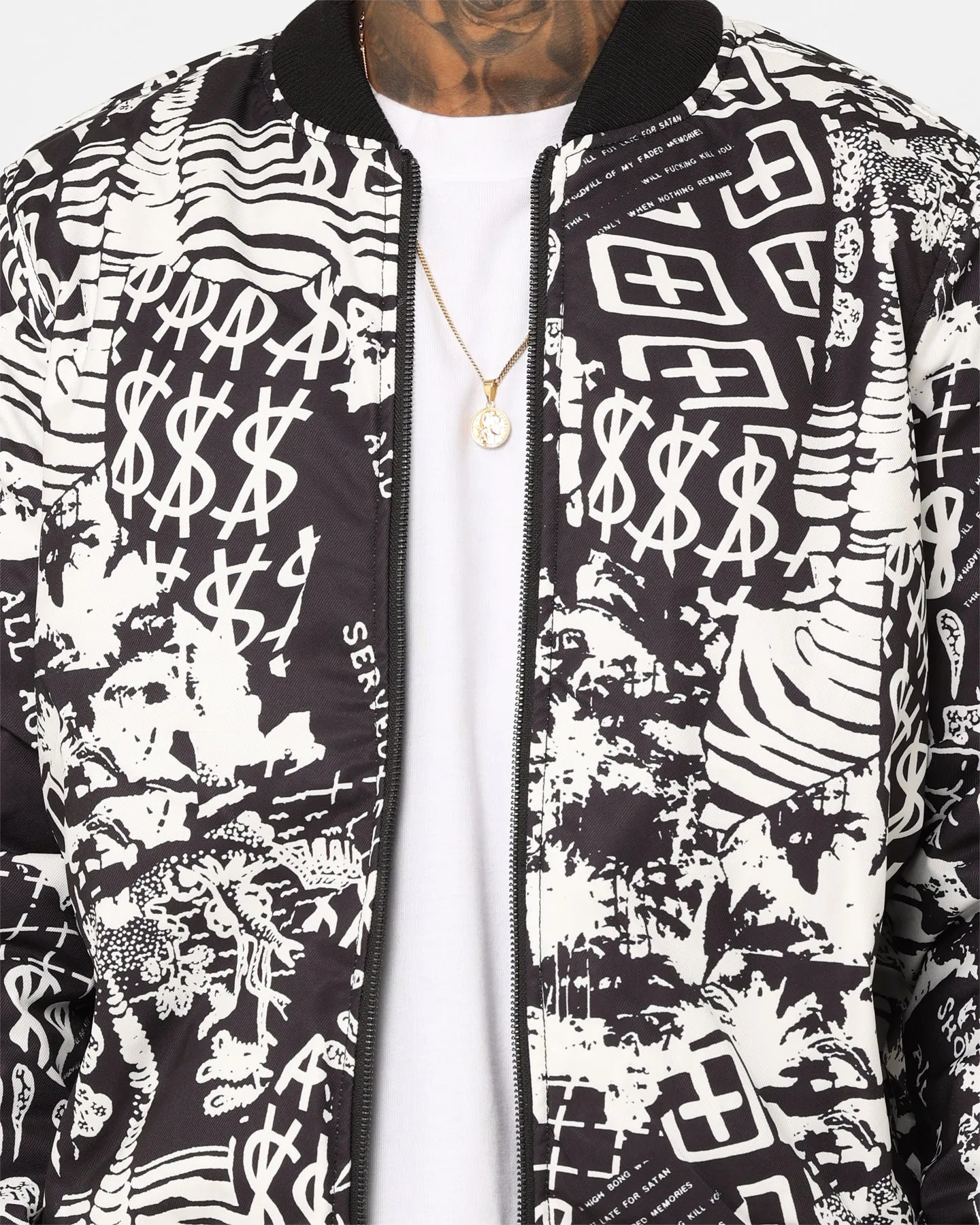 Ksubi Autograph Bomber Jacket Black/White