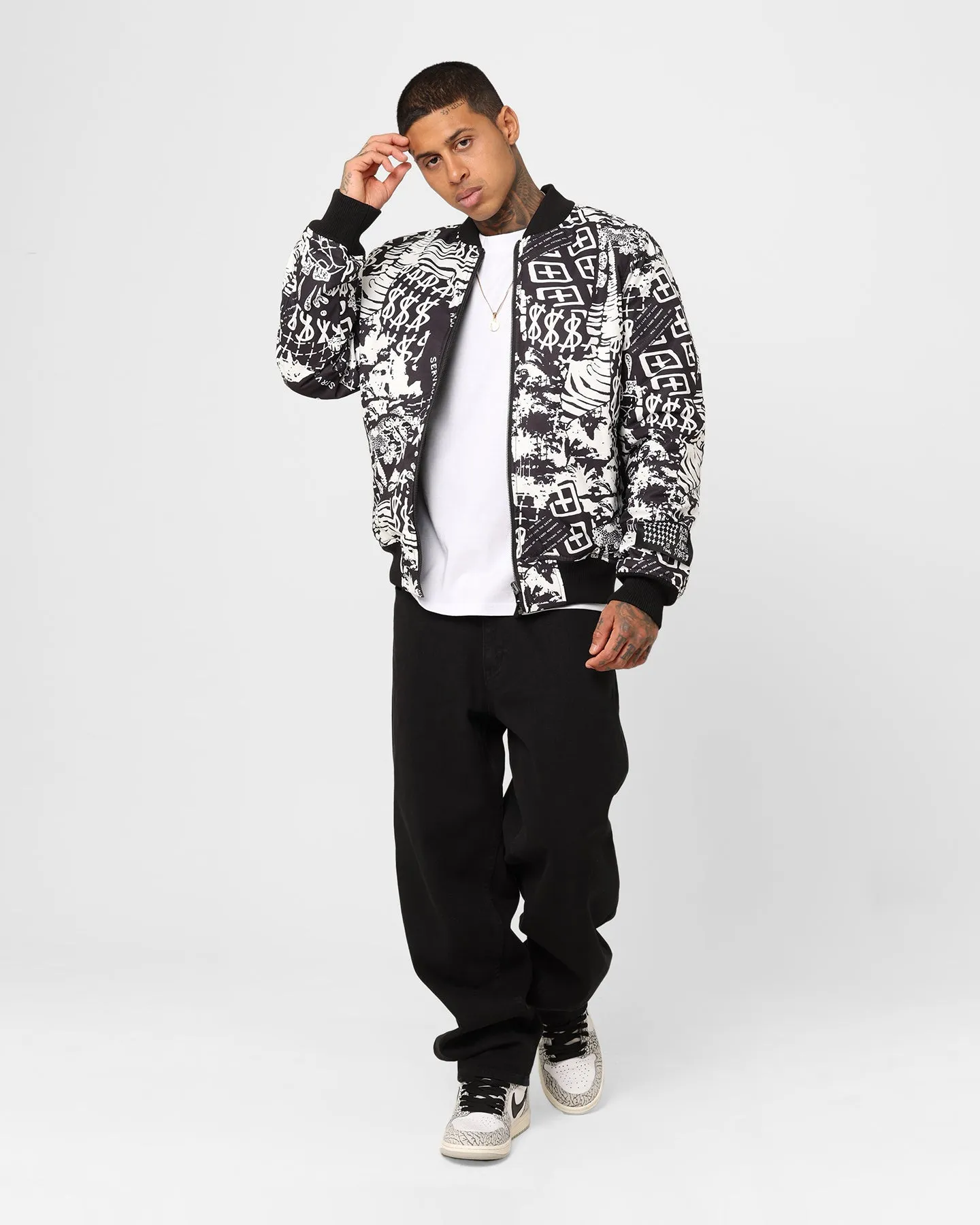 Ksubi Autograph Bomber Jacket Black/White
