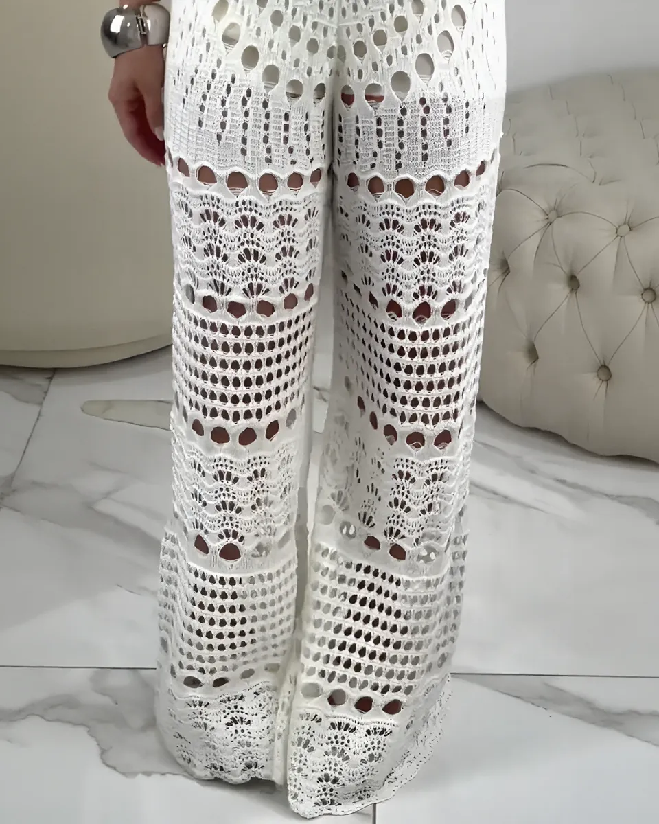 Lace hollow casual pants