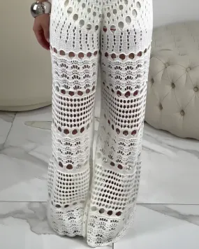 Lace hollow casual pants