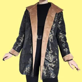 Leopard print reversible coat UK M