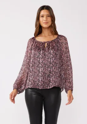 Let's Mingle Lurex Long Sleeve Blouse