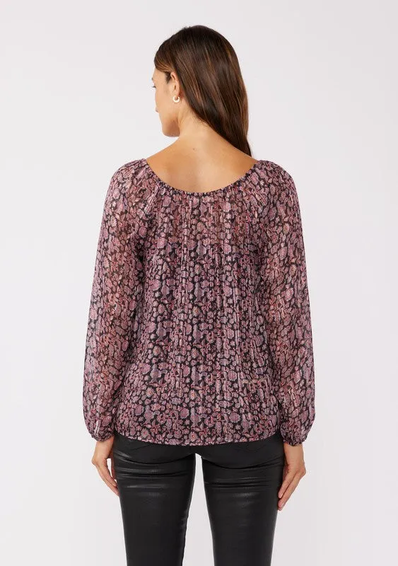 Let's Mingle Lurex Long Sleeve Blouse