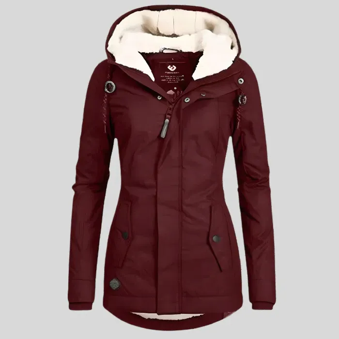 Long Waterproof Winter Jacket With Hood & Lining
