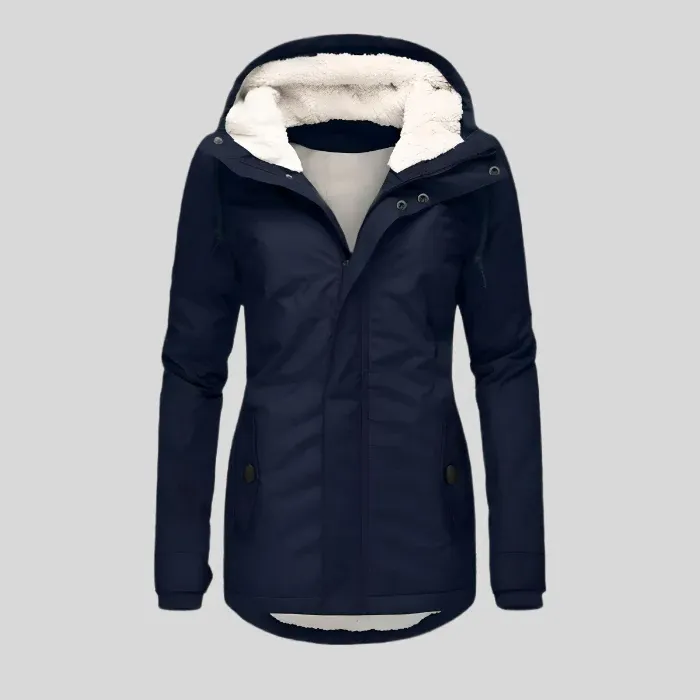 Long Waterproof Winter Jacket With Hood & Lining