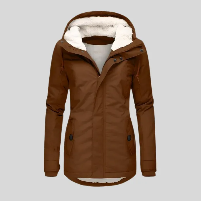 Long Waterproof Winter Jacket With Hood & Lining