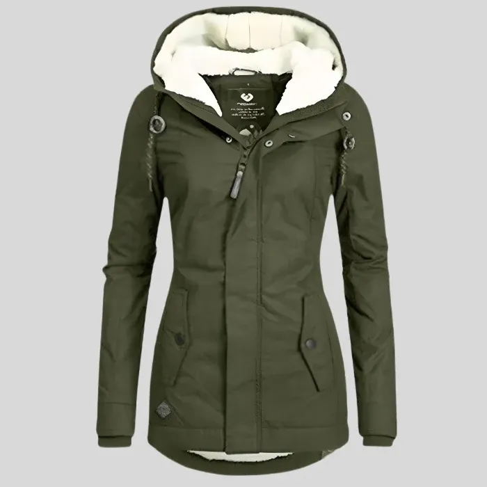 Long Waterproof Winter Jacket With Hood & Lining