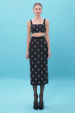 Marceline Cropped Straight Burlap Midi Set