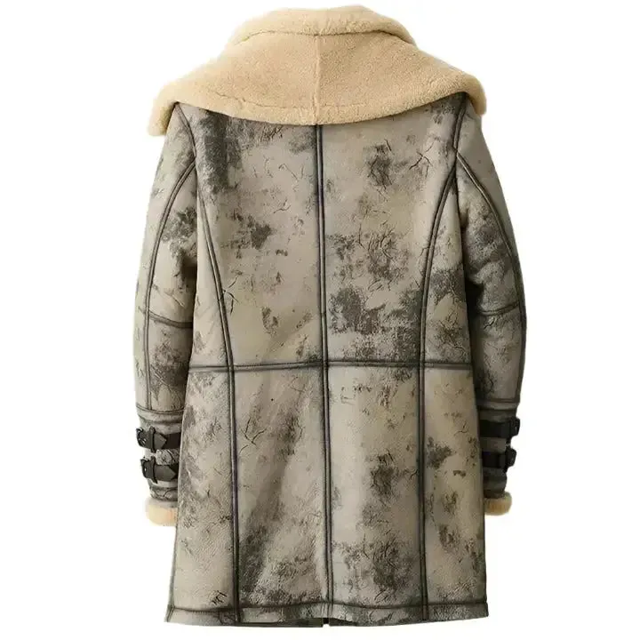 Men's B3 RAF Sheepskin Shearling Leather Long Flight Jacket
