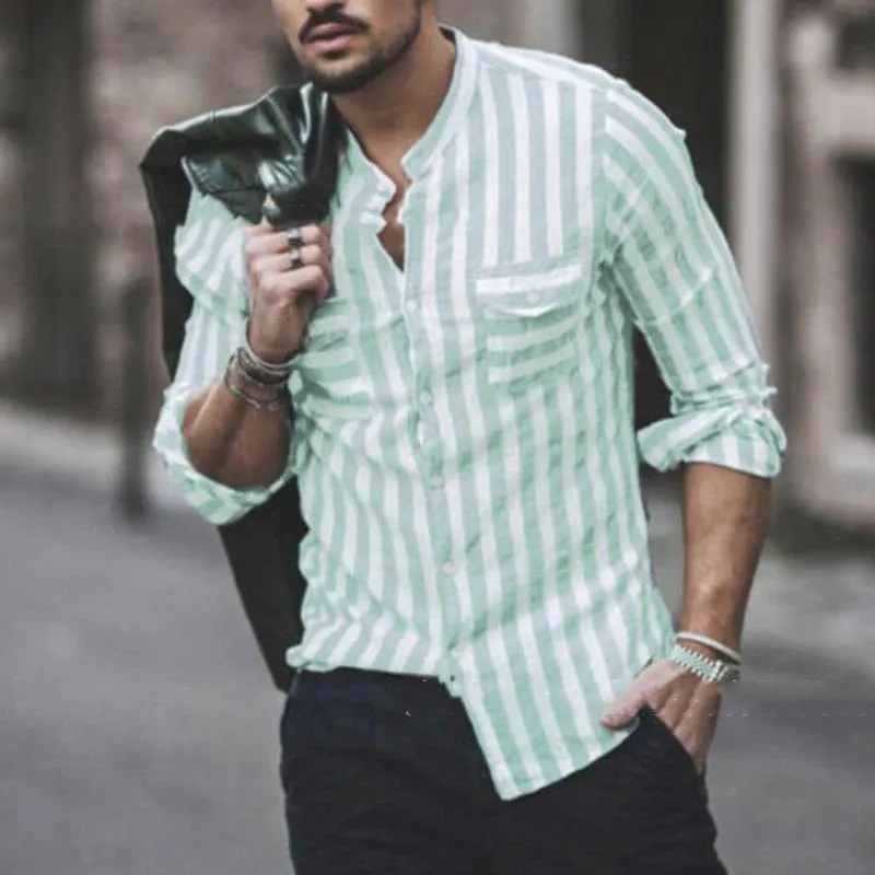 Men's Striped Long Sleeve Shirt