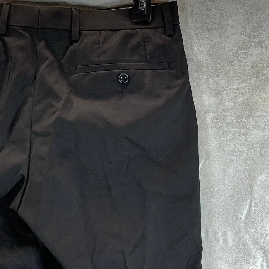 MICHAEL KORS Men's Black Solid Classic-Fit Stretch Flat Front Pants SZ 31X30