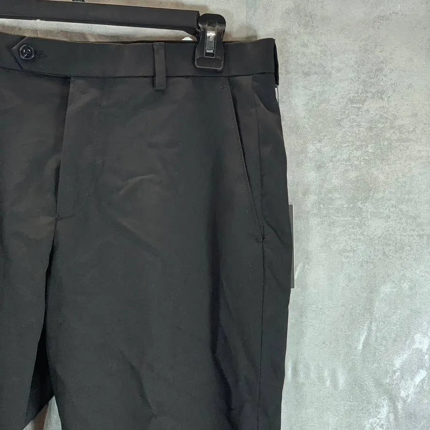MICHAEL KORS Men's Black Solid Classic-Fit Stretch Flat Front Pants SZ 31X30