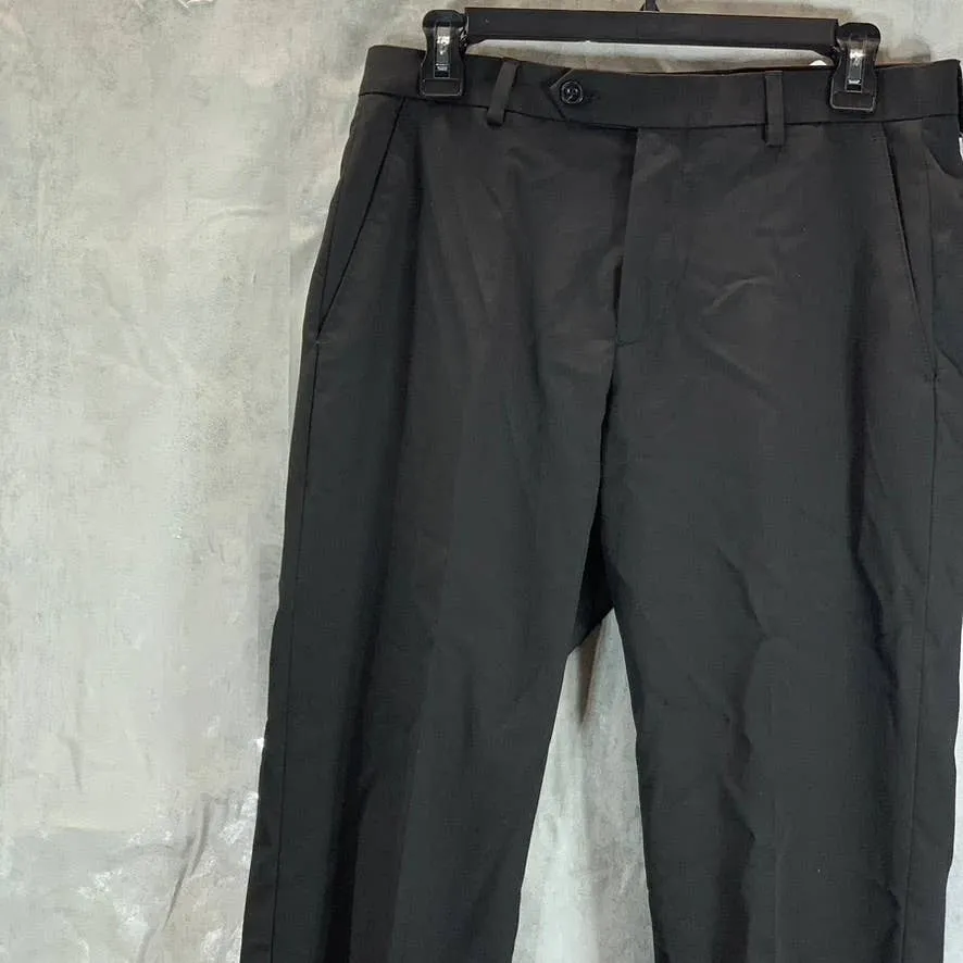 MICHAEL KORS Men's Black Solid Classic-Fit Stretch Flat Front Pants SZ 31X30