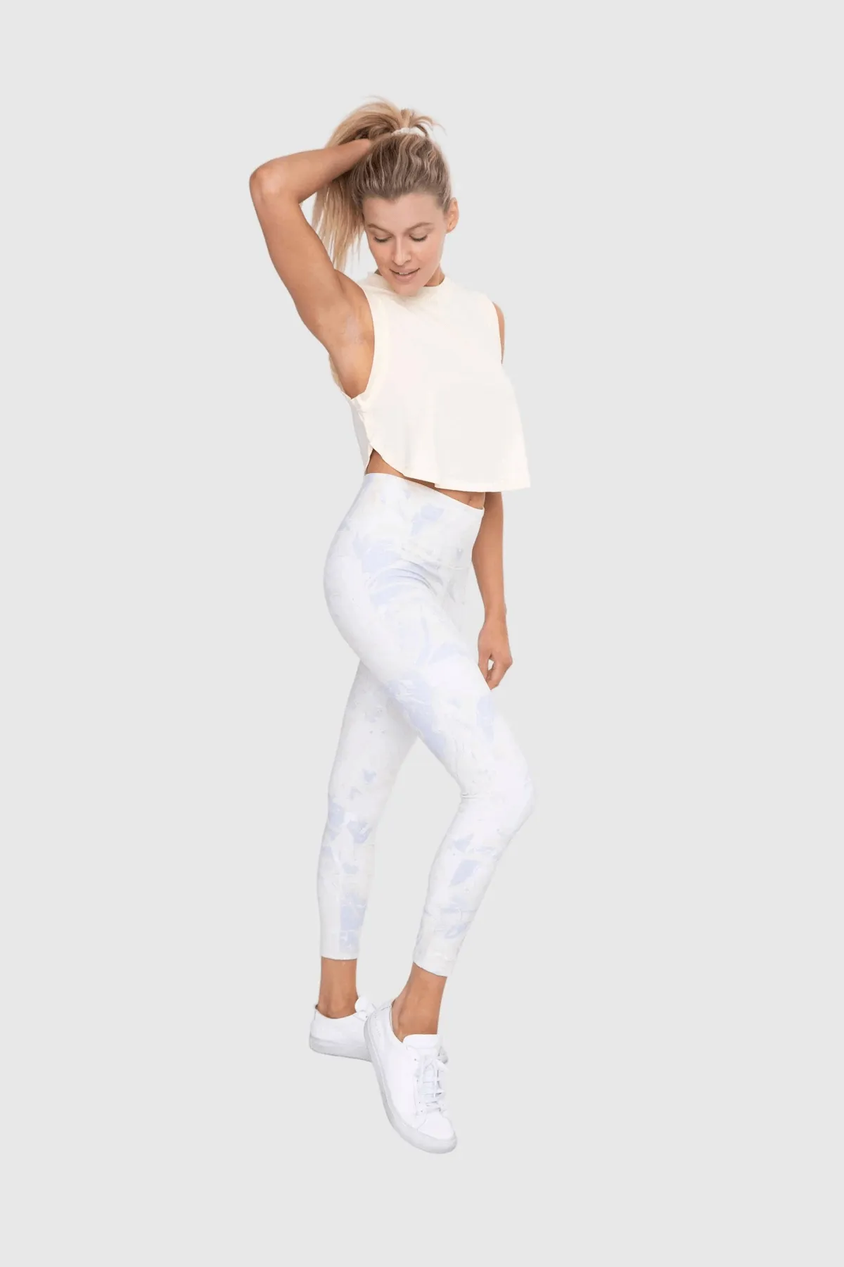 Mono B Pima Cotton Crop Sleeveless Top With Split Sides - Peach