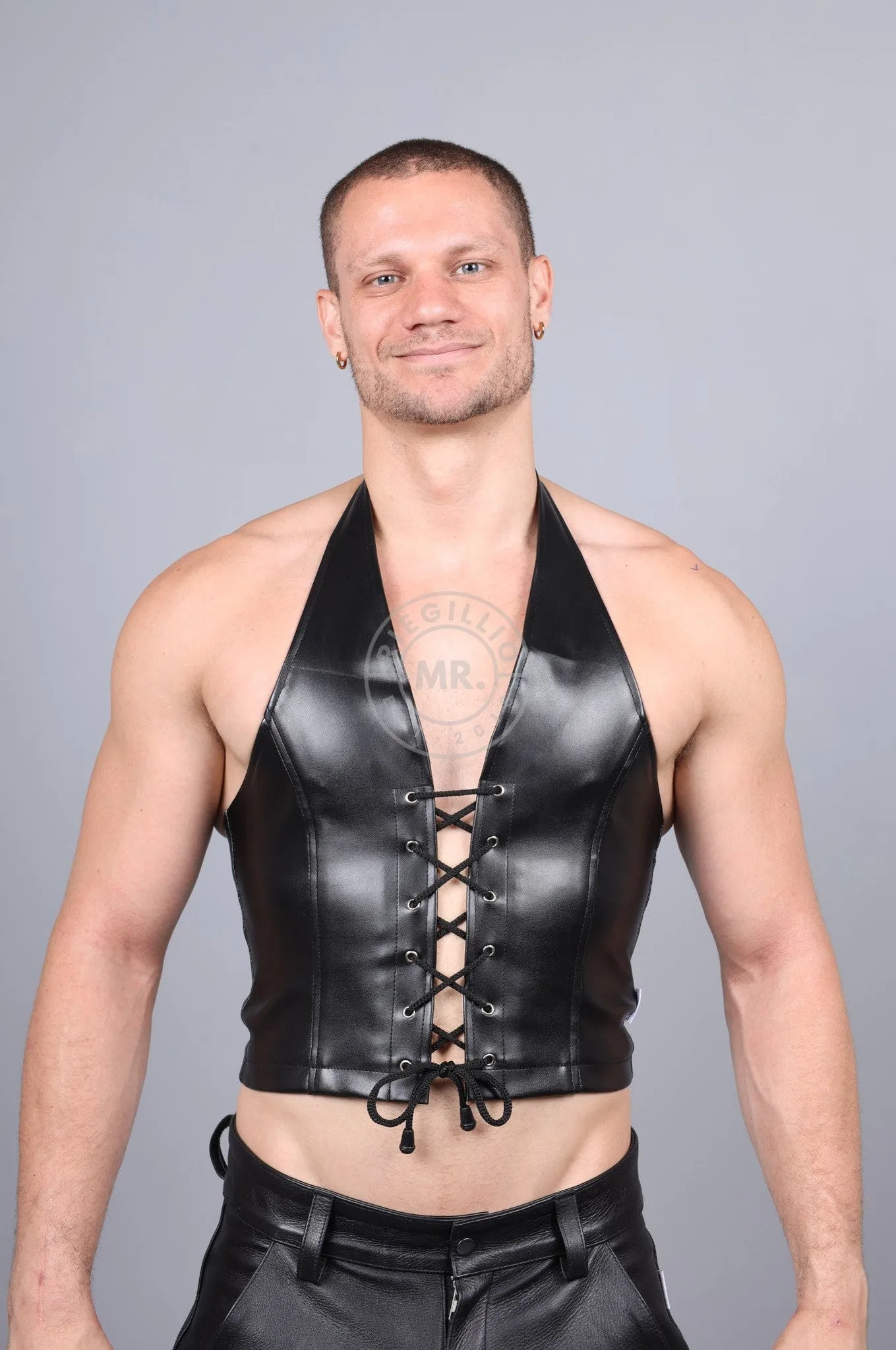 MR. Cropped Lace Up Top