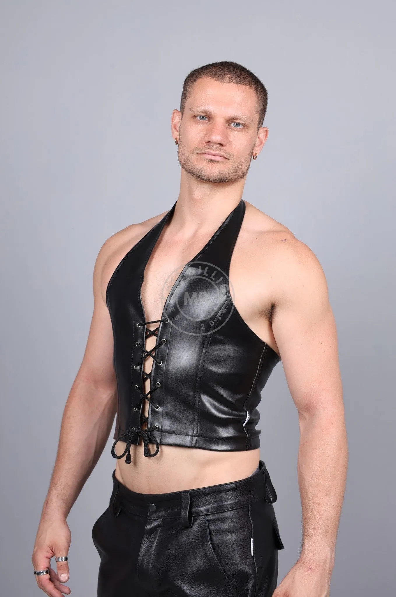 MR. Cropped Lace Up Top