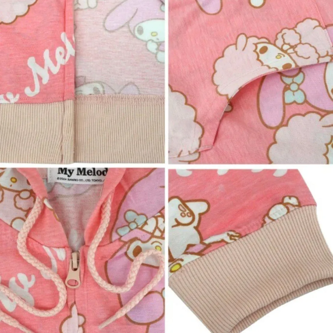 My Melody All-Over-Pattern Zip-up Hoody Jacket (Pink)