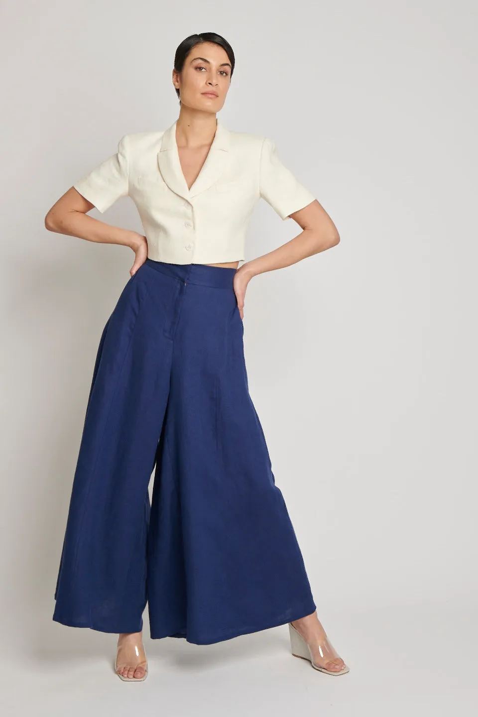 Niki Cropped Jacket - Denim