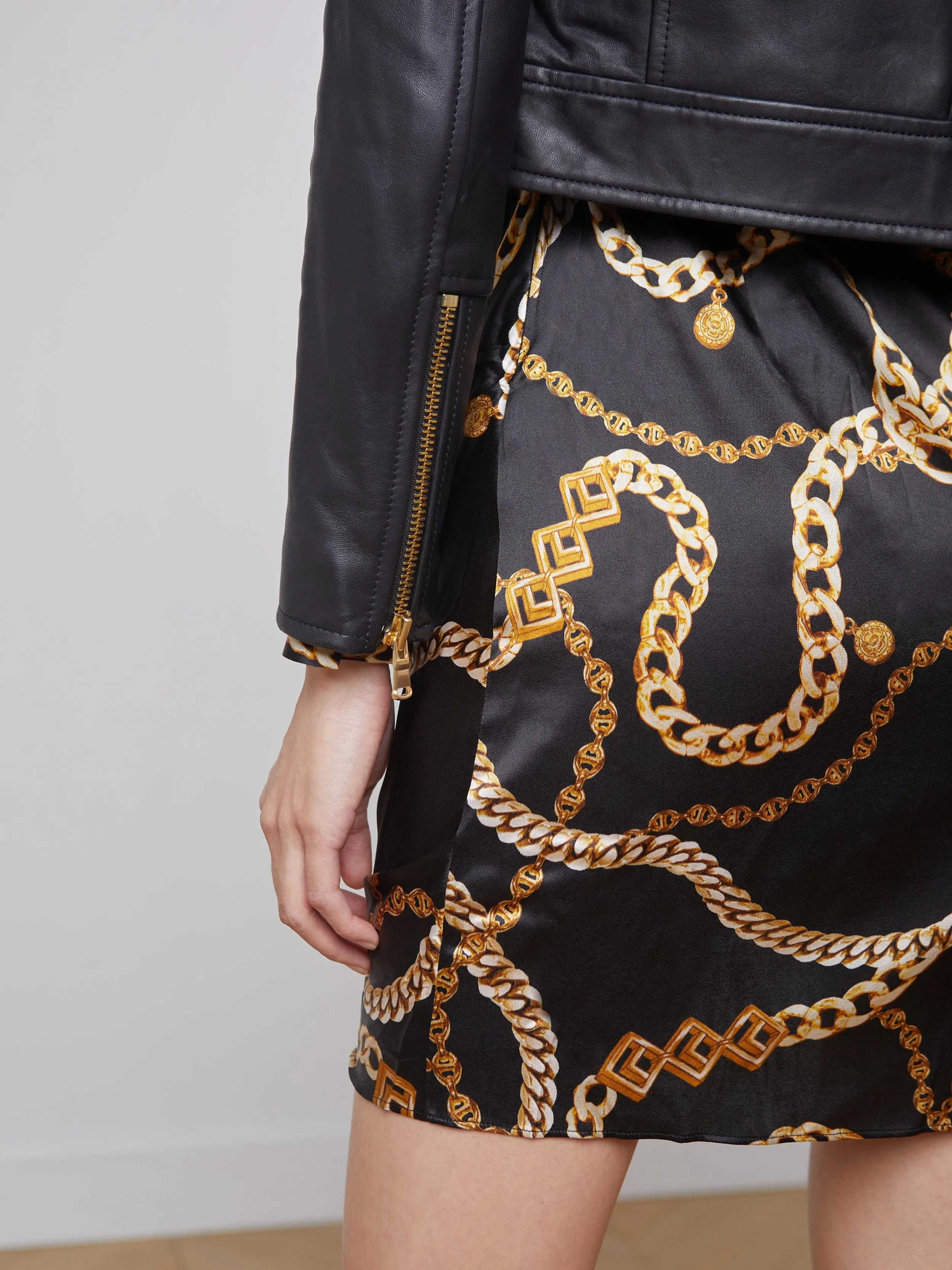 Onna Black Leather Jacket- L'AGENCE
