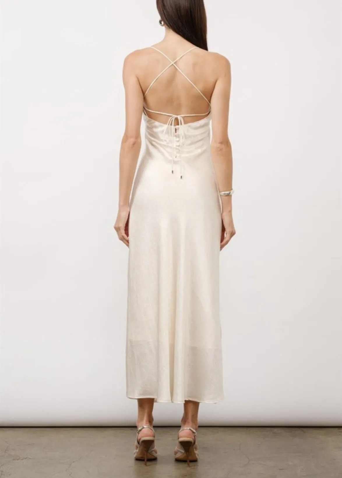 Paula Bias Satin Slip Dress