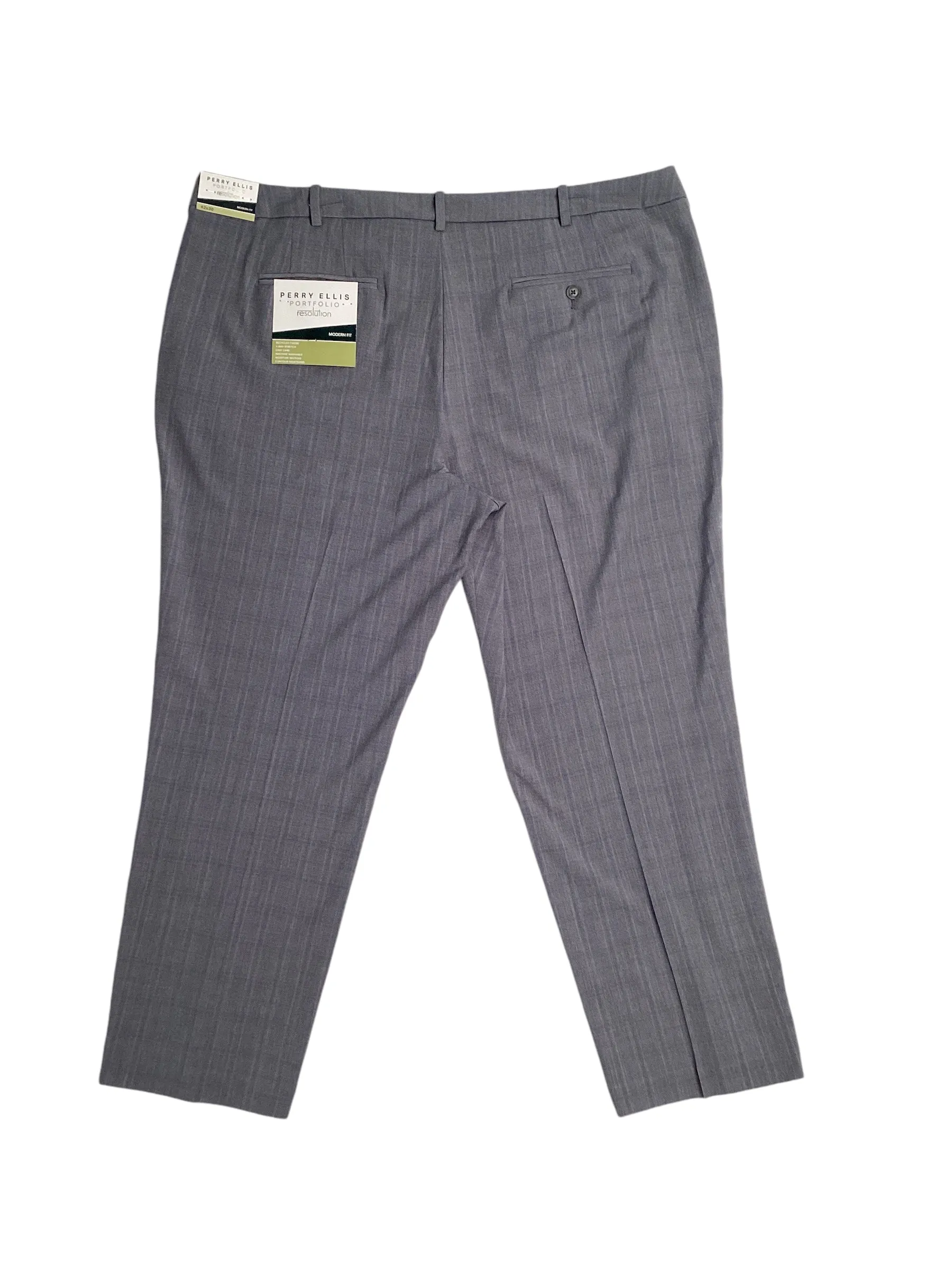 Perry Ellis Mens Modern Fit Stretch Resolution Dress Pants Mid Grey 40 x 32
