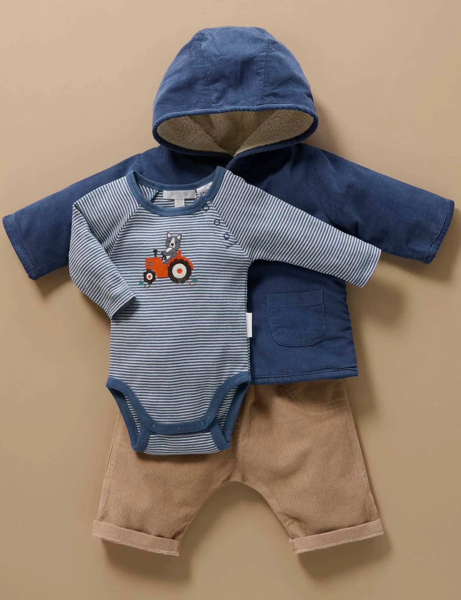 Purebaby - Corduroy Shearling Jacket | Storm Melange