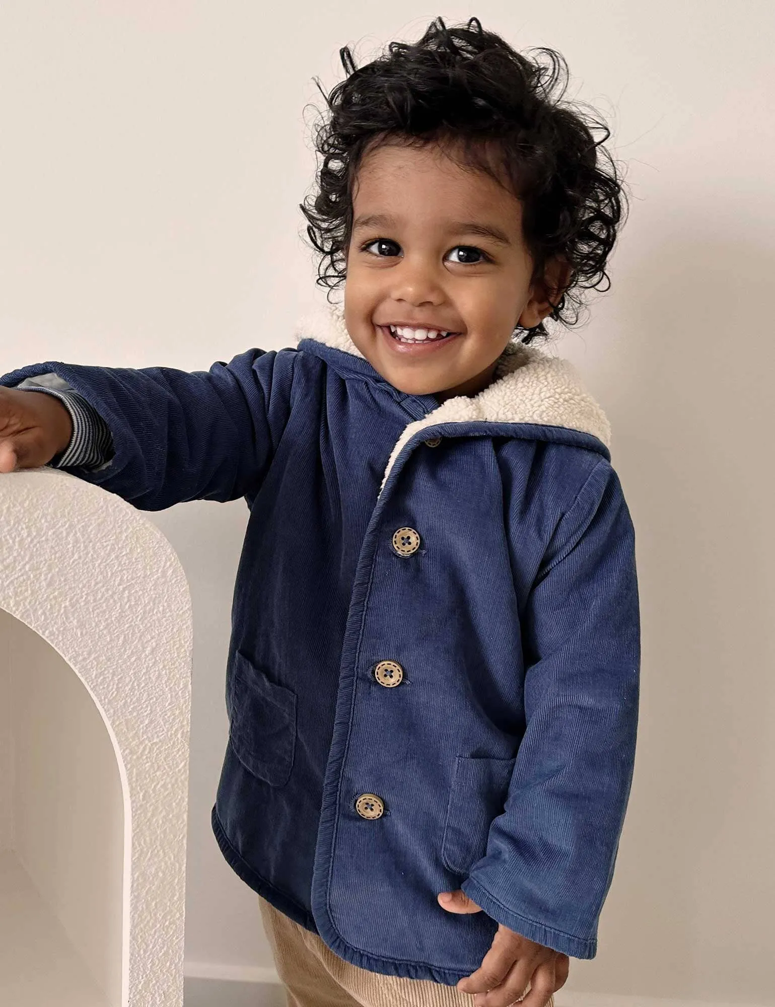 Purebaby - Corduroy Shearling Jacket | Storm Melange