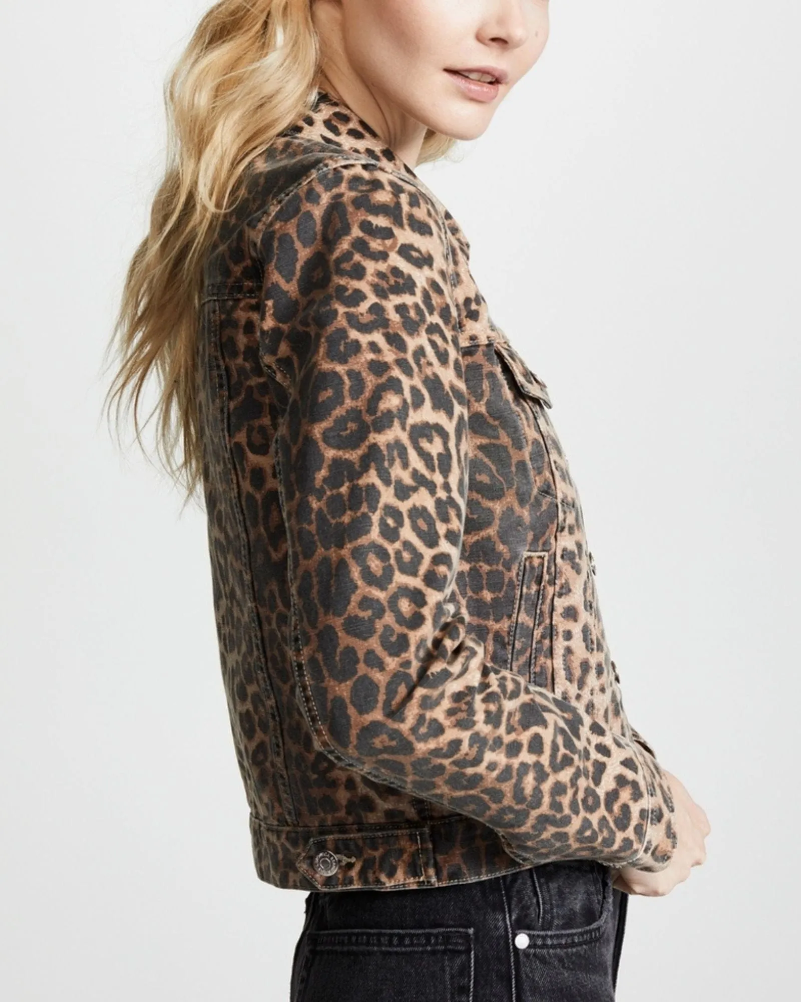 "Cara" Cropped Leopard Print Jacket
