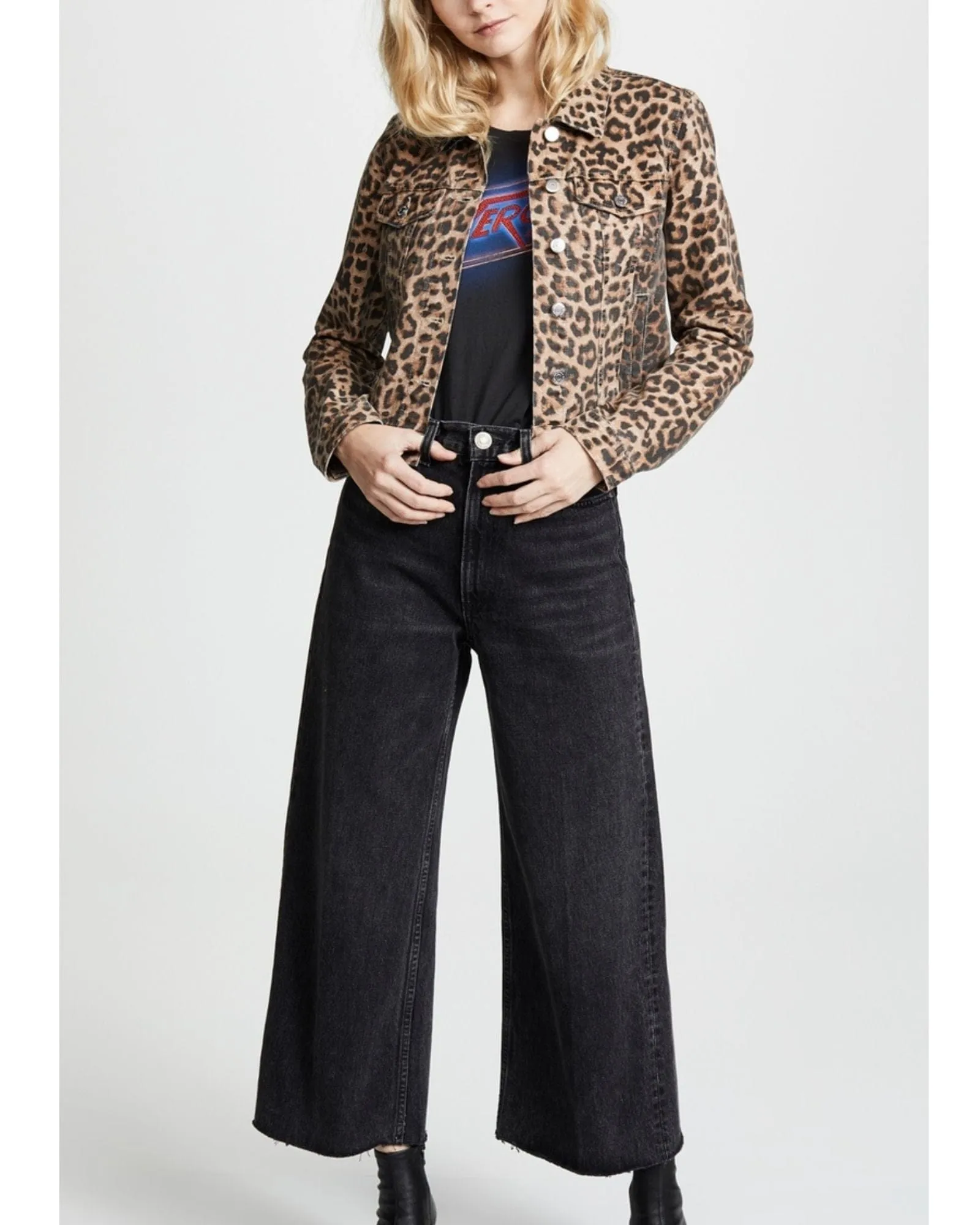 "Cara" Cropped Leopard Print Jacket